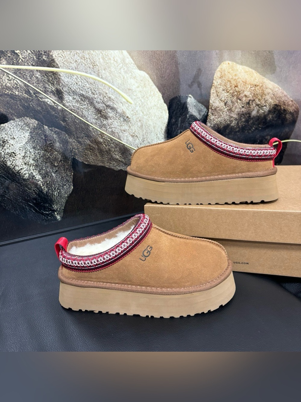 Ugg Chestnut Tazz Platform Tasman Slippers Shoes Women